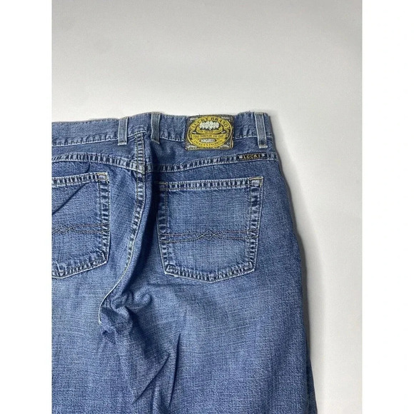 Lucky Brand Jeans Womens Size 6 Dungarees Flared Medium Wash Made In USA - Picture 9 of 9